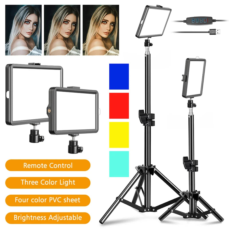 Kit de Luz LED de Video 6" con Trípode y Filtros