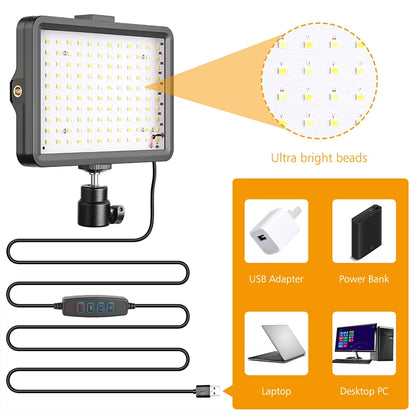 Kit de Luz LED de Video 6" con Trípode y Filtros