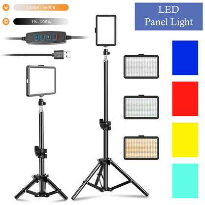 Kit de Luz LED de Video 6" con Trípode y Filtros